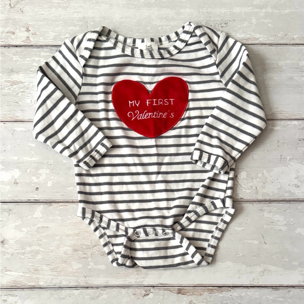 Unisex 6-12m Baby My First Valentine’s Day Onesie Long Sleeves 6m 9m 12m